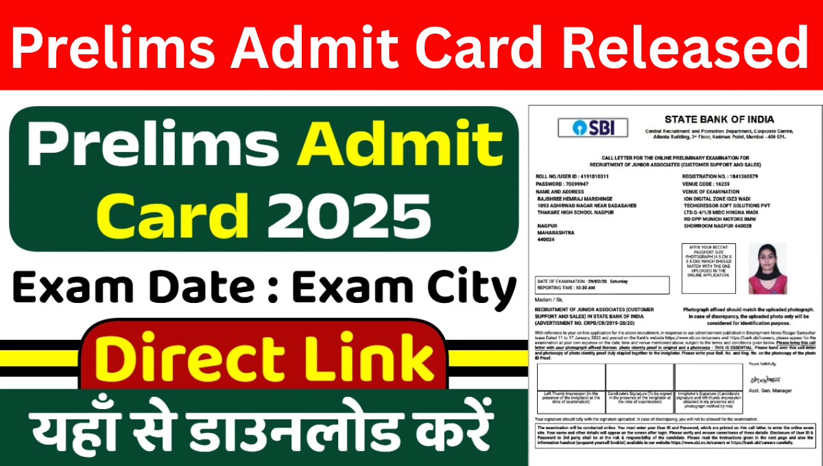 Prelims Admit Card Released